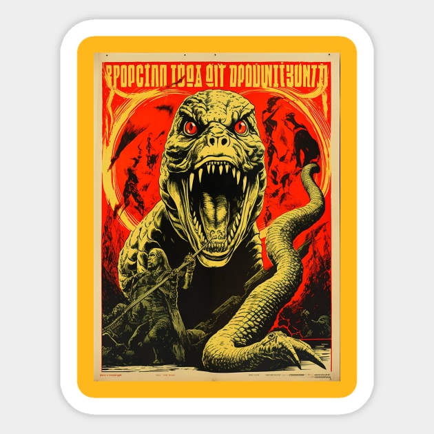 Vintage Reptilian Propaganda Poster T-Shirt Sticker by galenfrazer